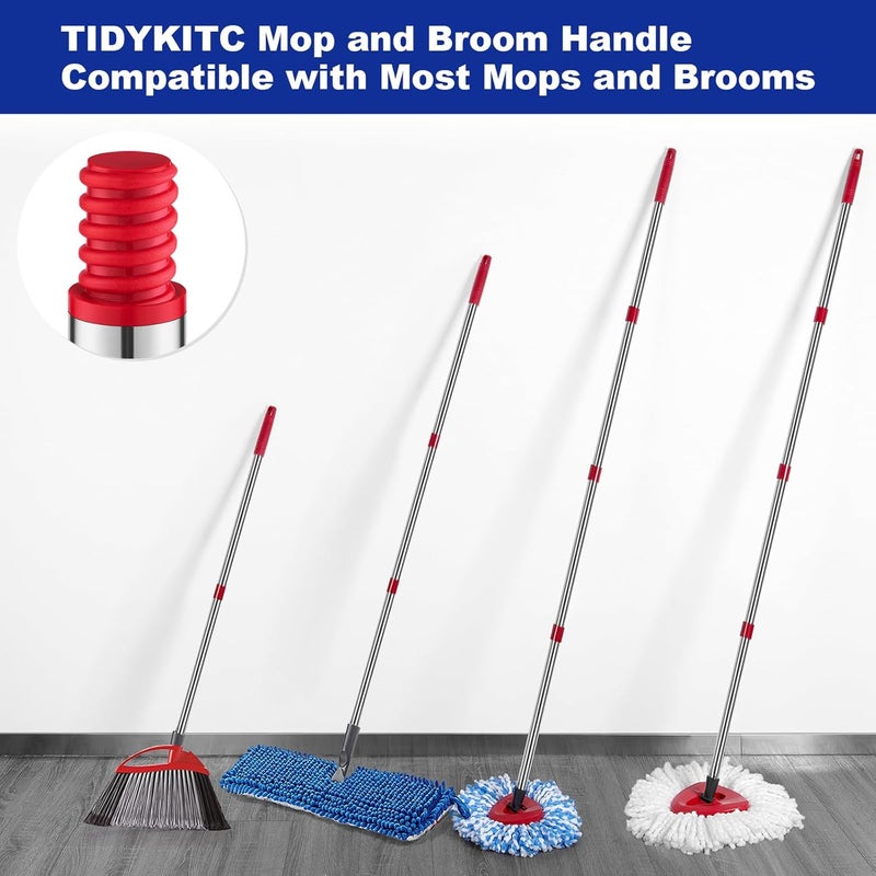 TIDYKITC Mop Replacement Handle Compatible with Ocedar Mop Head and Broom, 4-Section 30" to 58" Spin Mop Stick Compatible with O Cedar Mop Replace Base (Mop Base&Refill not Included) - Image 2